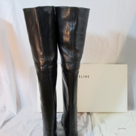 CELINE PARIS Leather Thigh High Boot 25 ITALY - Picture 6 of 8